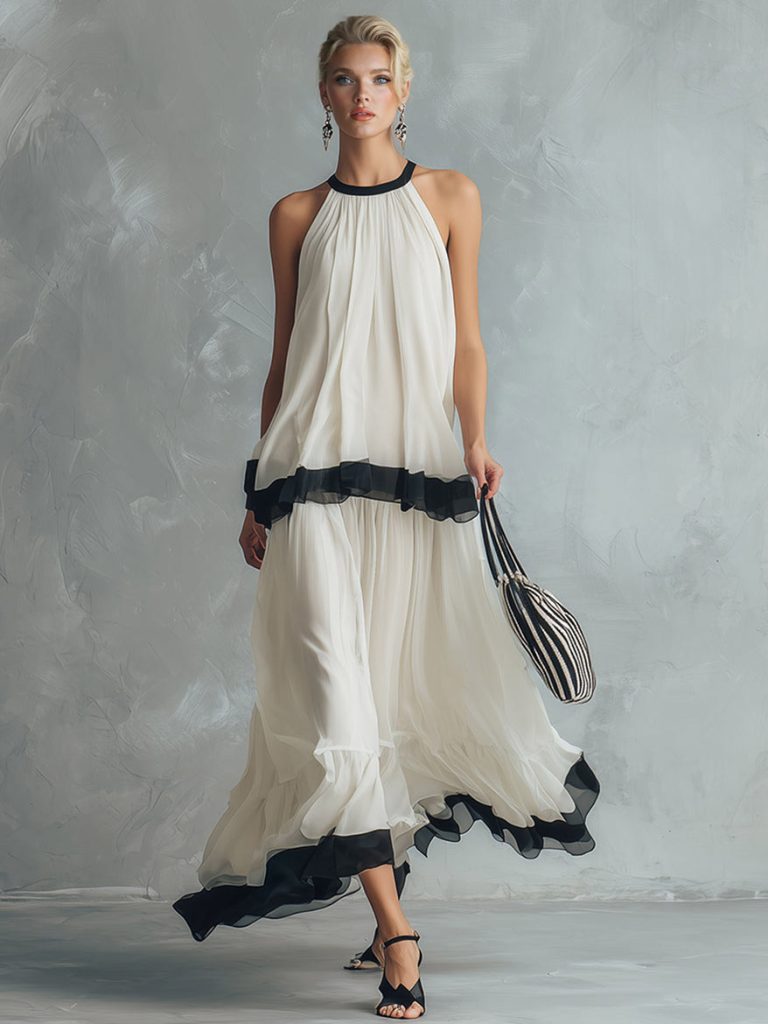 Spaghetti Strap Backless Elegant Two-Piece Set