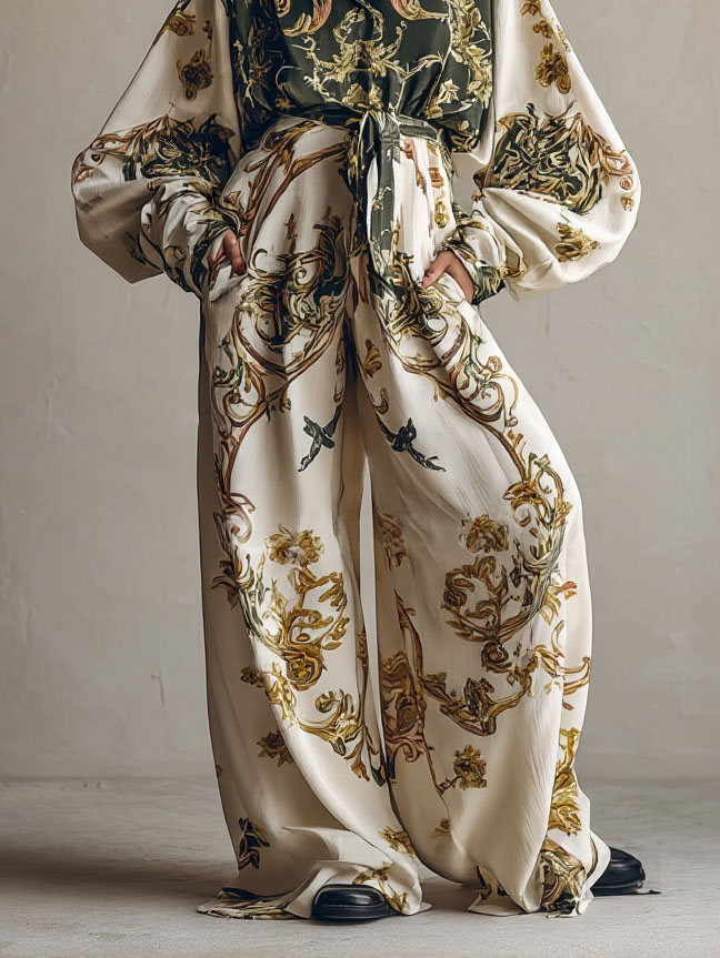 Printed Floral Two-Piece Set