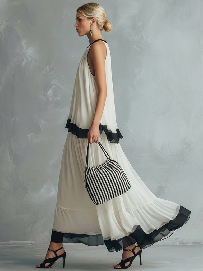 Spaghetti Strap Backless Elegant Two-Piece Set