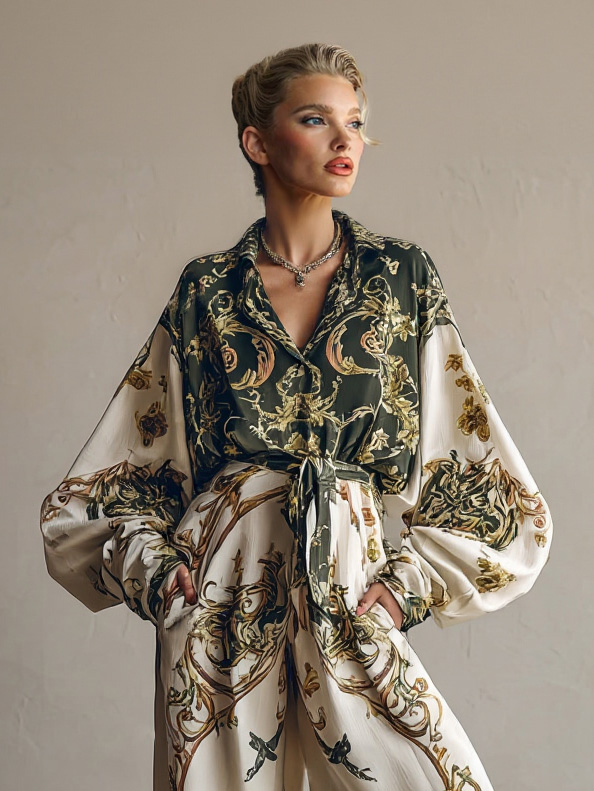 Printed Floral Two-Piece Set