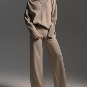 Knit Wide-Leg Two-Piece Set