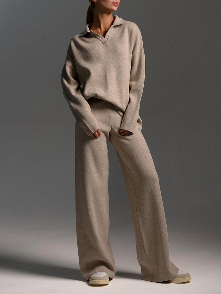 Knit Wide-Leg Two-Piece Set