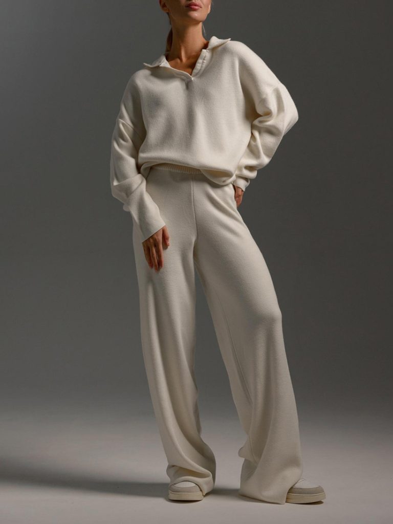 Knit Wide-Leg Two-Piece Set